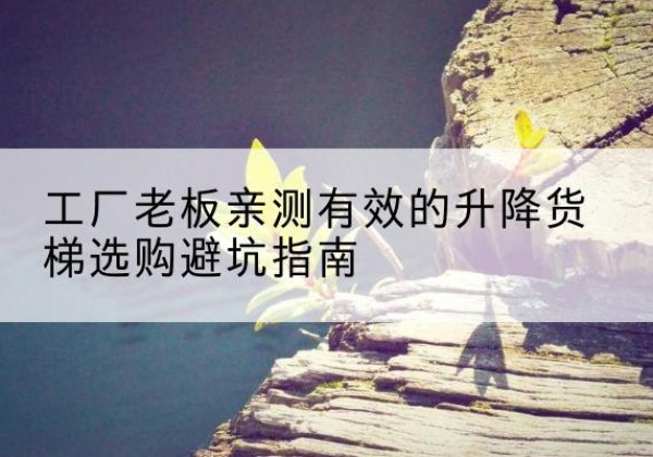洛阳升降货梯怎么选-工厂老板亲测有效的升降货梯选购避坑指南